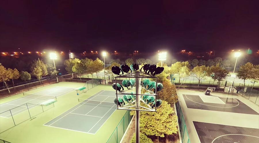 Round LED Stadium Lights for Tennis Court Lighting Project